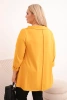 Bluzka damska bawełniana Plus Size asymetryczna z podwijanym rękawem musztardowa
