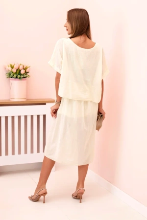 Sukienka damska bawełniana o luźnym fasonie żółta