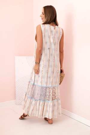 Narzutka damska bawełniana z haftem jeansowa