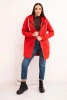 Bluza damska ocieplana bluza z kapturem i zamkiem czerwona