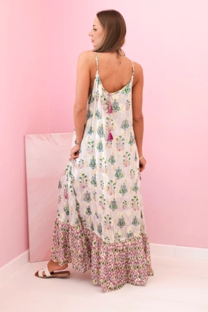 Sukienka damska na ramiączkach z lekkiej wiskozy fioletowa