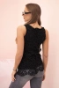 Bluzka damska z koronką bez rękawów czarna