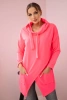 Tunika z kopertowym przodem Oversize różowy neon