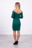 Sukienka dopasowana z dekoltem V zielona