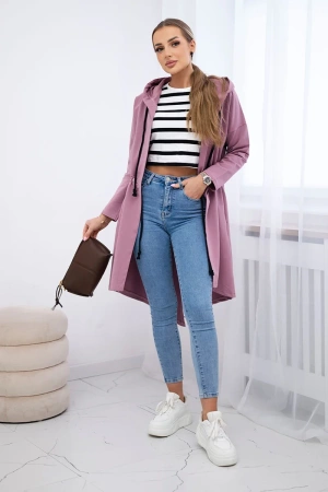 Narzutka z dłuższym tyłem ciemno różowa