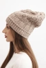 Czapka z polarem Marta K231 ciemno beżowa