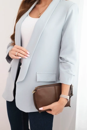 Marynarka damska bez zapięcia z podszewką S/M szara