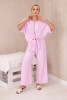 Komplet bluzki ze spodniami jasny różowy