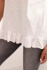 Bluzka damska z falbaną na dole biała