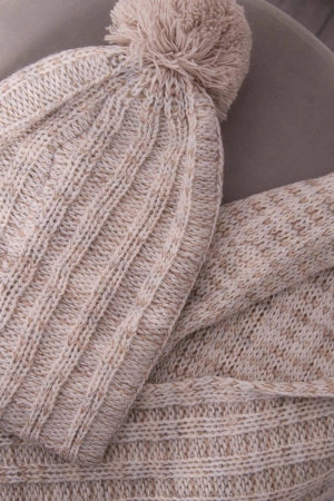 Komplet damski z polarem 4 Pory Roku K263 camelowy+rudy