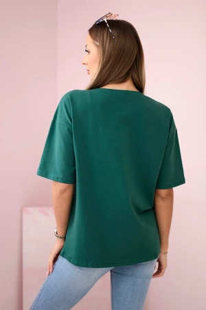 Bluzka z nadrukiem Magic zielona