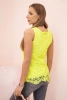 Bluzka damska z koronką bez rękawów żółty neon