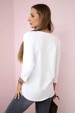 Bluzka z nadrukiem Summer Girl biała