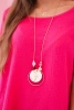 Bluzka muślinowa z naszyjnikiem fuksja