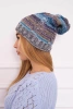 Czapka z polarem Klaudia K255 morski+szary
