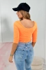 Bluzka okrągły dekolt pomarańczowy neon