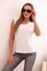 Bluzka damska bez rękawów z bawełny o klasycznym kroju biała