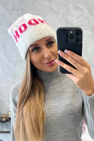 Czapka damska London K385 biała