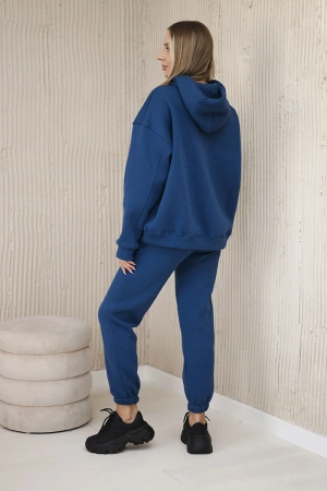 Komplet ocieplany z haftem Los Angeles jeansowy