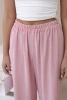 Spodnie z szeroką nogawką pudrowy róż