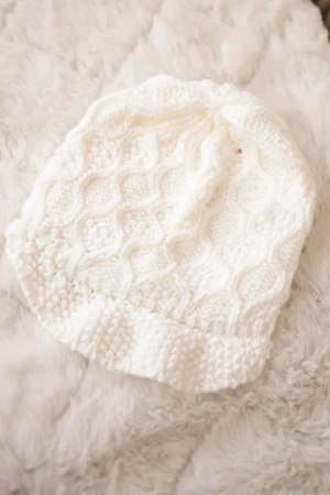 Czapka z polarem Roma Bis K235 ecru