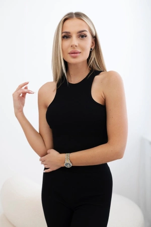 Komplet 3-częściowy bluza + top + legginsy czarny