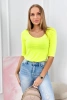 Bluzka okrągły dekolt żółty neon