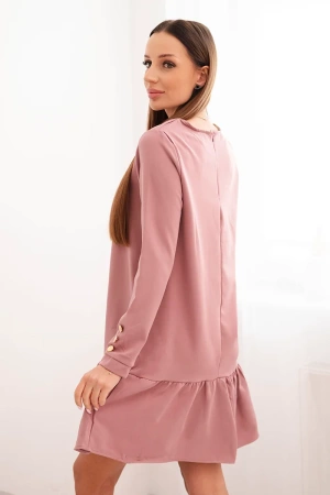 Sukienka z falbaną ciemny róż