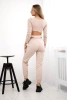 Komplet z bluzką top beżowy