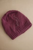 Czapka damska zimowa z wełną o luźnym kroju K442 fioletowa
