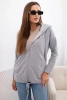Bluza damska z kapturem i troczkiem na dole szara