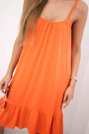 Sukienka na cienkich ramiączkach ciemna morela