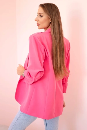 Marynarka z klapami elegancka różowa