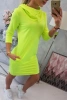 Sukienka z kapturem i kieszeniami żółty neon