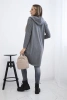 Bluza z długim tyłem i kapturem grafitowa