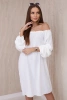 Sukienka hiszpanka z ozdobnym rękawem ecru