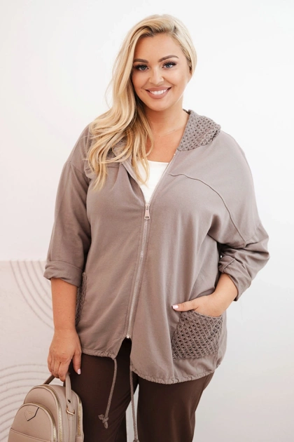Bluza damska Plus Size bawełniana oversize z długim rękawem fango