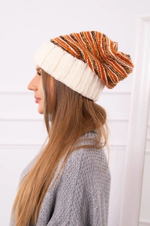 Czapka damska Feba K330 ecru+rudy