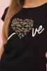 Bluzka damska bawełniana z krótkim rękawem i nadrukiem „Stay Wild” czarna