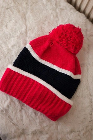 Czapka damska Kinga K297 różowy neon+granatowy