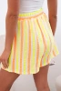 Spodenki damskie bawełniane w paski żółty neon