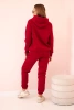 Komplet damski bawełniany ocieplany z nadrukiem bordowy