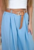 Spodnie z paskiem i szeroką nogawką niebieskie
