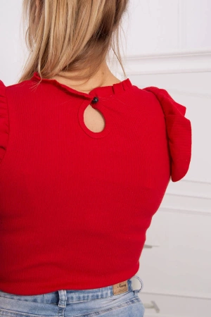 Bluzka z falbankami czerwona