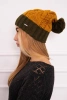 Czapka z polarem Paris K212 musztardowy+khaki