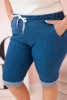 Spodenki damskie bawełniane Plus Size z wiązaniem jeansowe