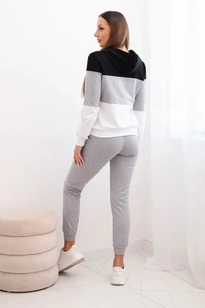 Komplet z nadrukiem Yourself czarny+szary