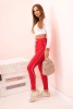 Spodnie dresowe damskie z lampasem i wiązaniem w pasie czerwone