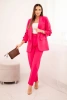 Komplet elegancki marynarki ze spodniami różowy