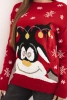 Sweter świąteczny z reniferem czerwony